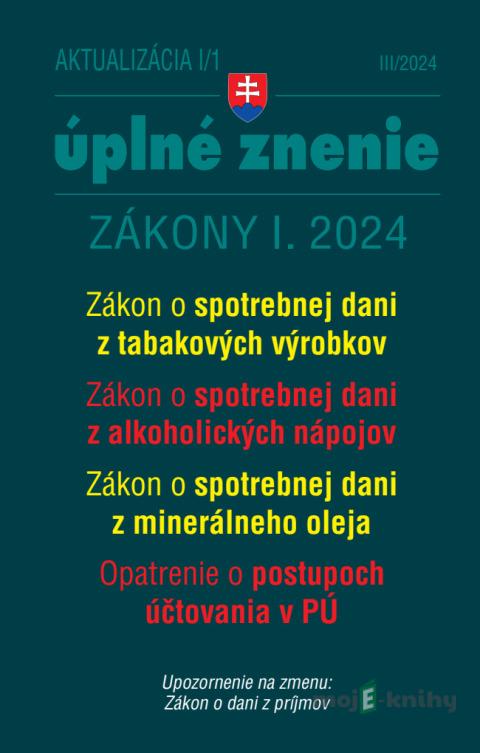 Aktualizácia I/1 / 2024 - daňové a účtovné zákony Aktualizácia I/1 / 2024 - daňové a účtovné zákony